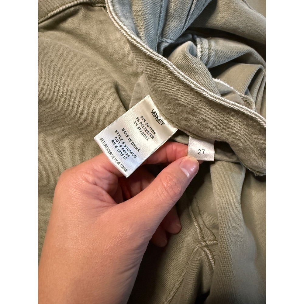 Vervet High Rise Super Flare Jean Olive Size 27 - Picture 4 of 6